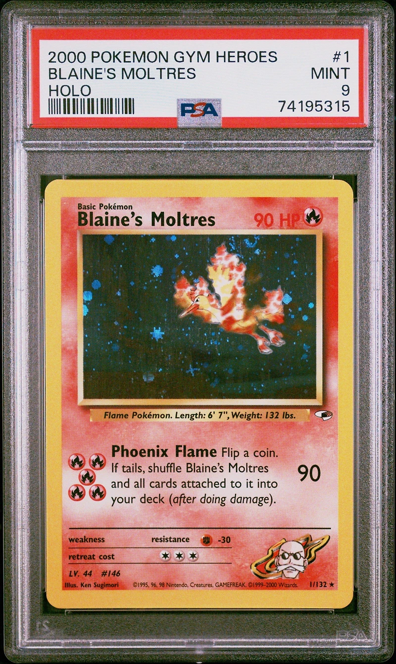2000 Pokemon Gym Heroes 1 Blaine's Moltres PSA 9