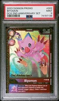 2023 Digimon Promo 002 Biyomon Digimon Card Game 2nd Anniversary Set PSA 9