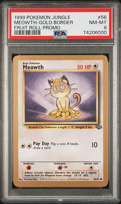 1999 Pokemon Jungle Promo 56 Meowth PSA 8