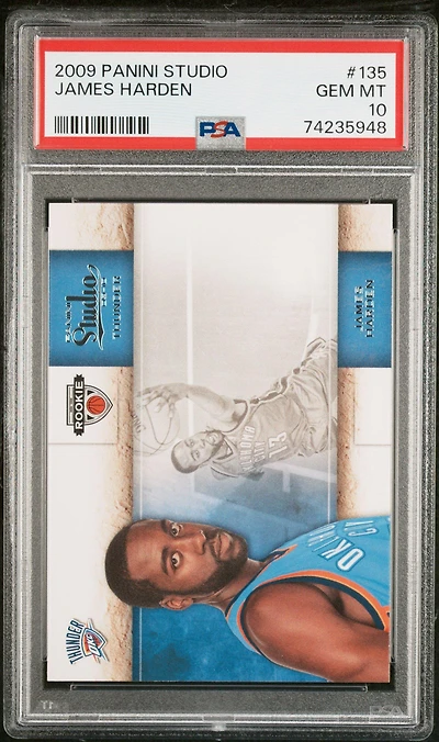 2009 Panini Studio 135 James Harden PSA 10