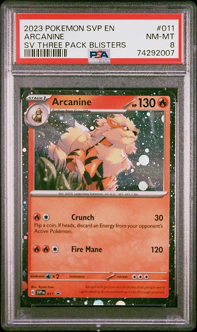 2023 Pokemon Svp En-sv Black Star Promo 011 Arcanine PSA 8