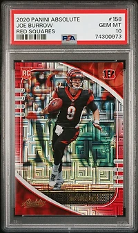 2020 Panini Absolute 158 Joe Burrow Red Squares PSA 10