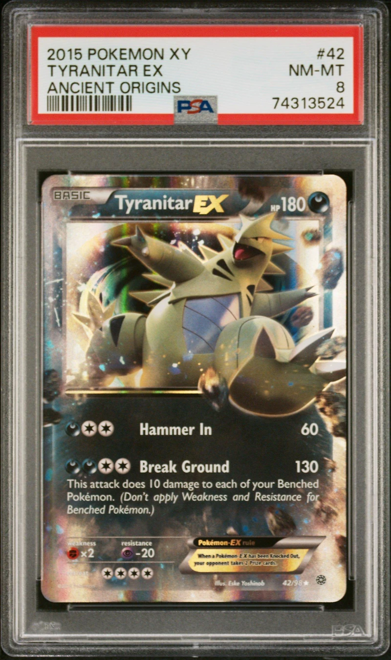 2015 Pokemon Xy Ancient Origins 42 Tyranitar Ex PSA