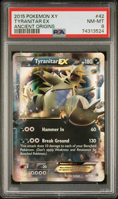 2015 Pokemon Xy Ancient Origins 42 Tyranitar Ex PSA