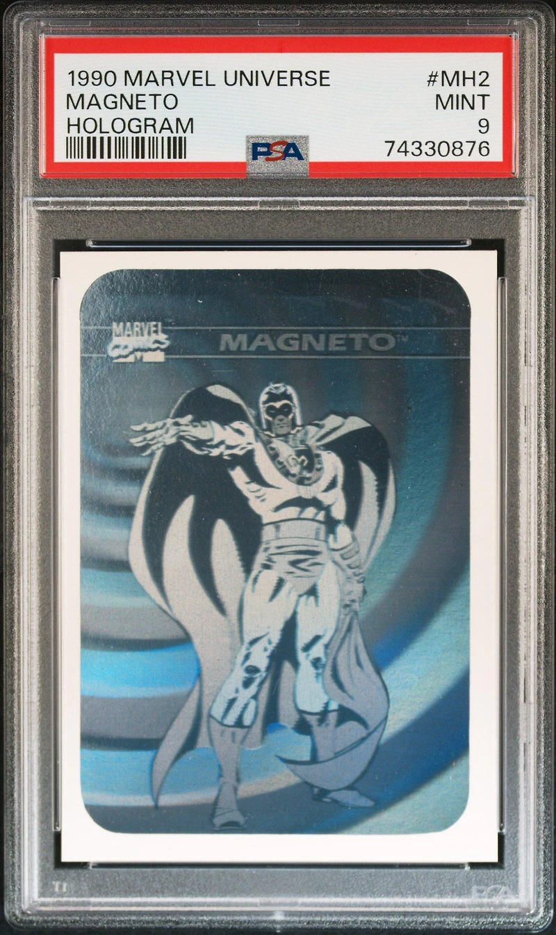 1990 Marvel Universe Hologram Mh2 Magneto PSA