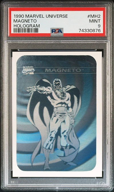 1990 Marvel Universe Hologram Mh2 Magneto PSA