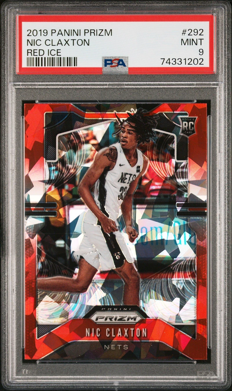 2019 Panini Prizm 292 Nic Claxton Red Ice PSA 9