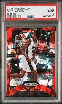 2019 Panini Prizm 292 Nic Claxton Red Ice PSA 9
