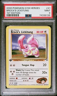 2000 Pokemon Gym Heroes 41 Brock's Lickitung 1st Edition PSA 9