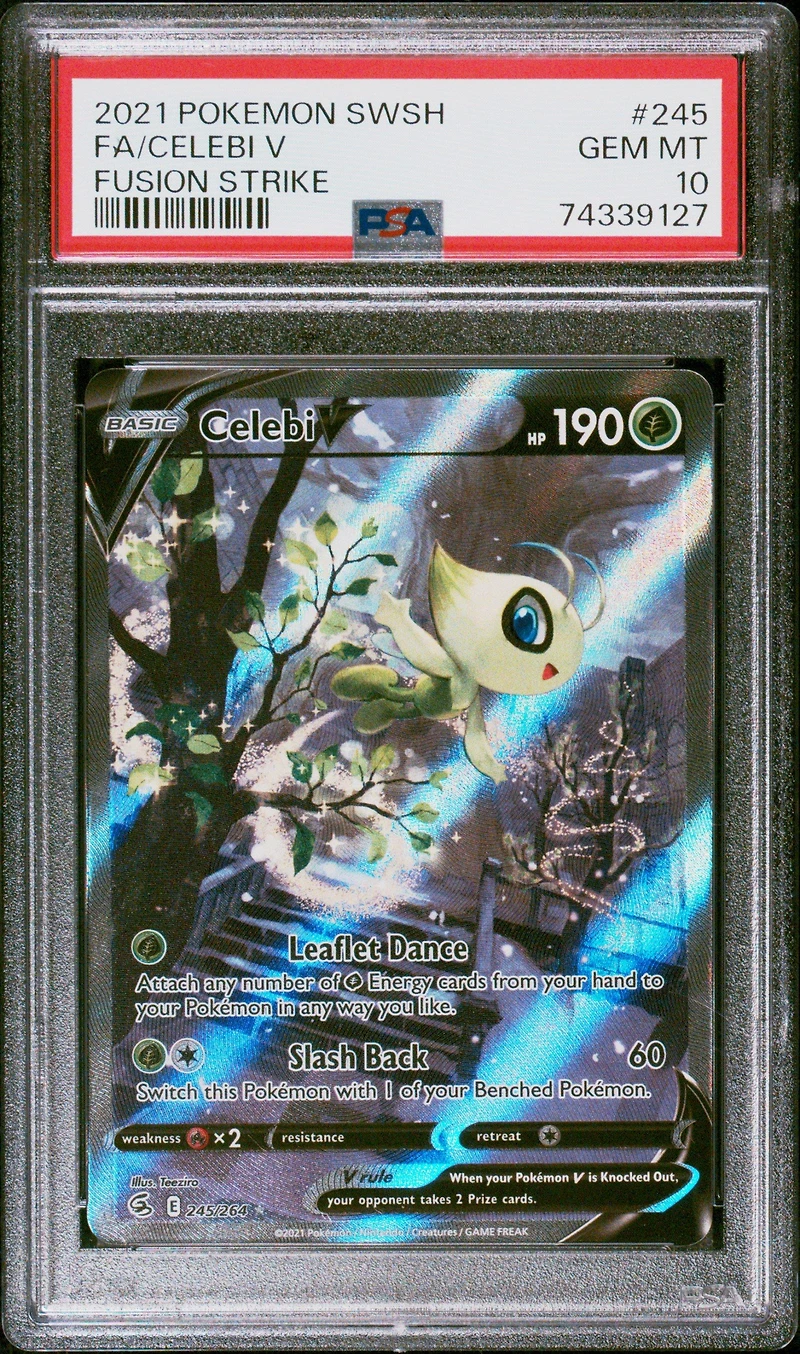 2021 Pokemon Sword & Shield Fusion Strike 245 Fa/celebi V PSA