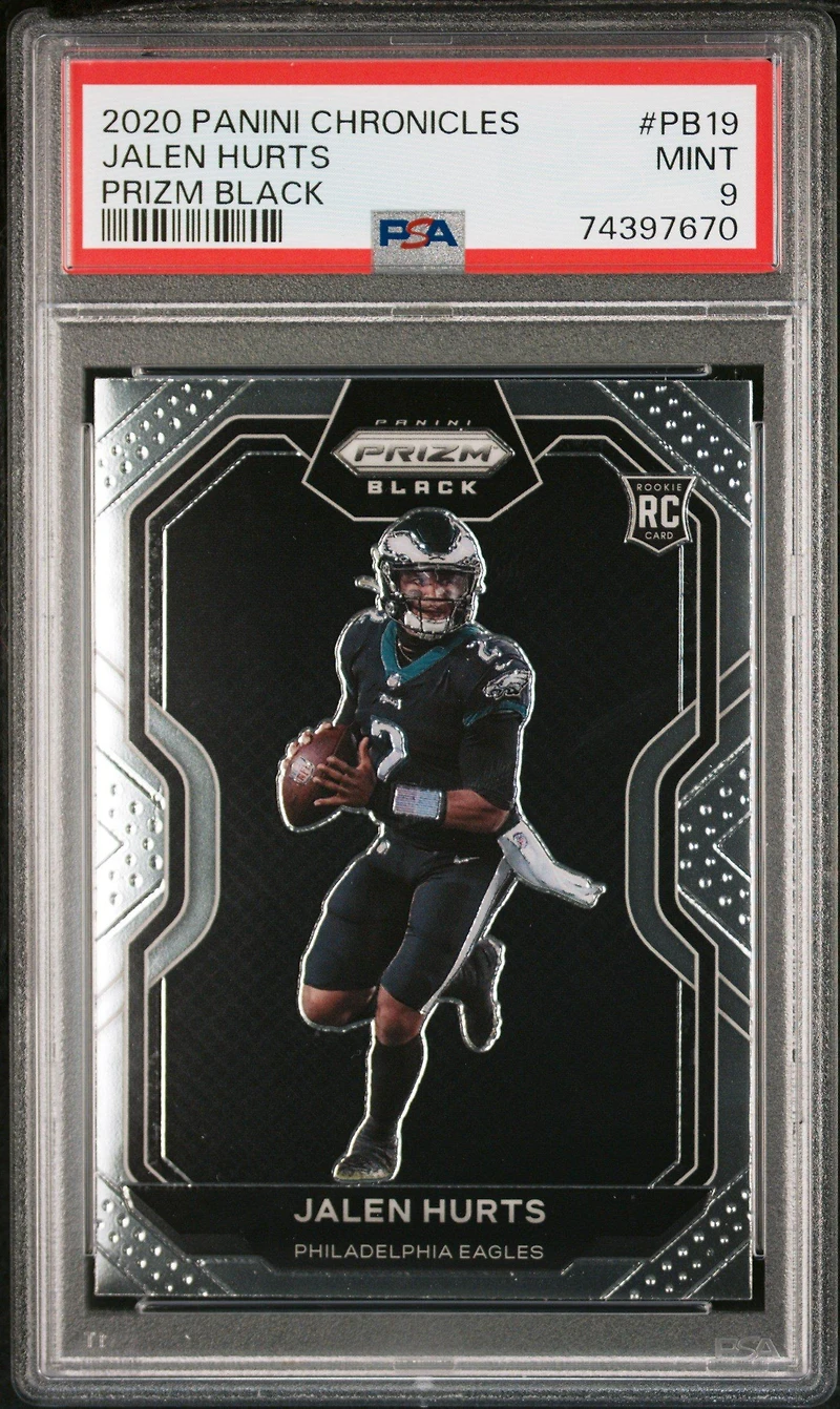 2020 Panini Chronicles Prizm Black Pb19 Jalen Hurts PSA