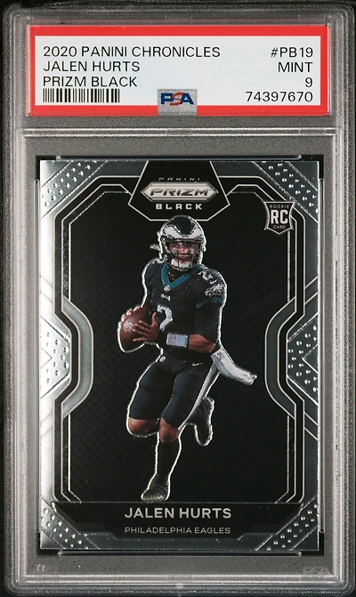 2020 Panini Chronicles Prizm Black Pb19 Jalen Hurts PSA