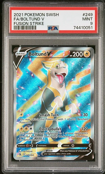 2021 Pokemon Sword & Shield Fusion Strike 249 Full Art/boltund V PSA