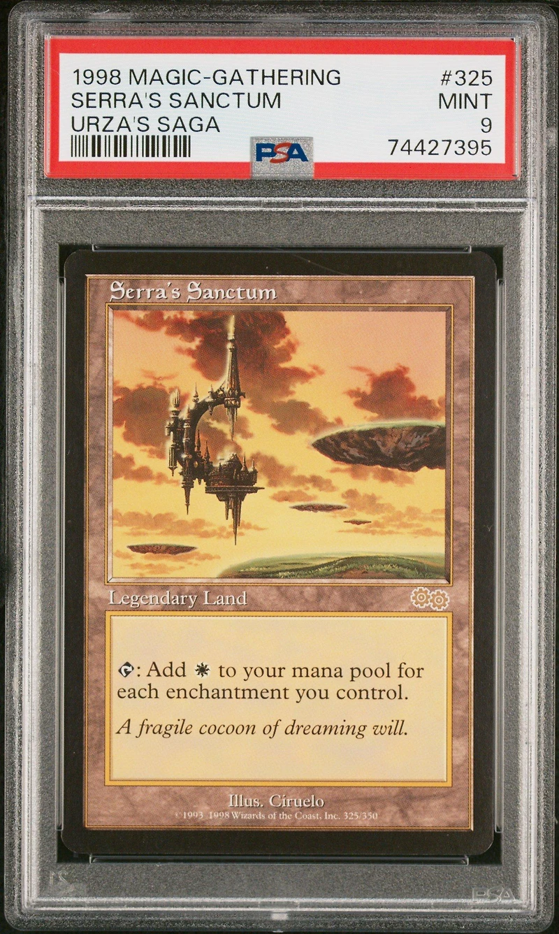 1998 Magic The Gathering Urza's Saga 325 Serra's Sanctum PSA 9