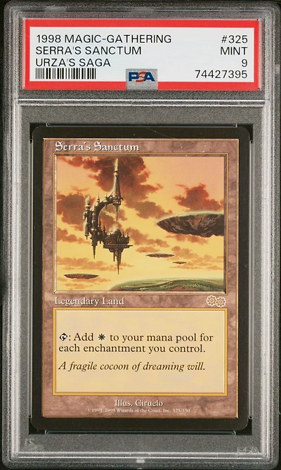 1998 Magic The Gathering Urza's Saga 325 Serra's Sanctum PSA 9