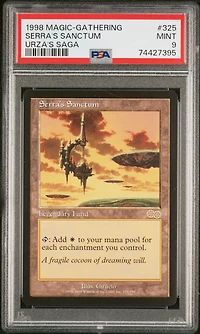 1998 Magic The Gathering Urza's Saga 325 Serra's Sanctum PSA 9
