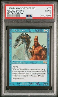 1998 Magic The Gathering Urza's Saga 76 Gilded Drake PSA 9