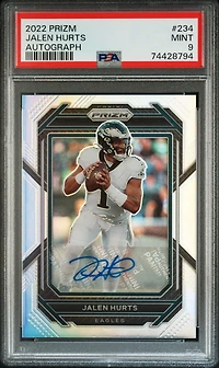 2022 Panini Prizm 234 Jalen Hurts Autograph PSA 9
