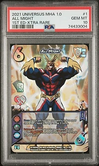 2021 Universus My Hero Academia Series 1.0 1 All Might 1st Edition-xtra Rare PSA 10