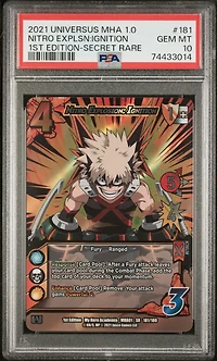2021 Universus My Hero Academia Series 1.0 181 Nitro Explosion: Ignition 1st Edition-secret Rare PSA 10