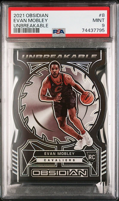 2021 Panini Obsidian Unbreakable 8 Evan Mobley PSA 9