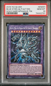 2019 Yu-gi-oh! Gold Sarcophagus Tin En001 Blue-eyes Alternative Ultimate Dragon PSA 10