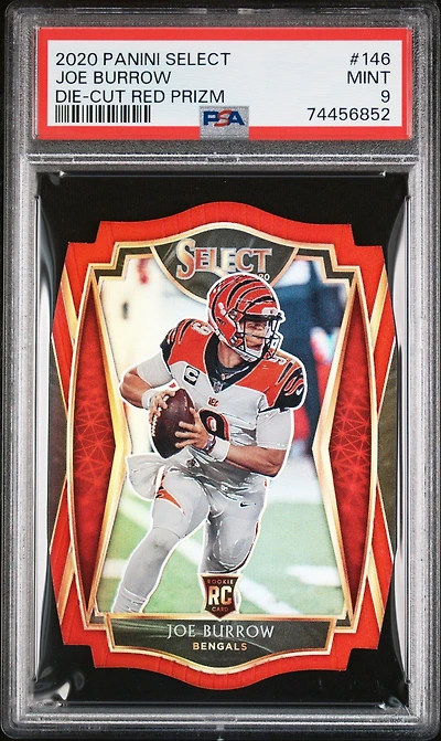 2020 Panini Select 146 Joe Burrow Die-cut Red Prizm PSA 9