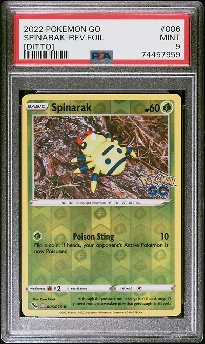 2022 Pokemon Go 006 Spinarak-reverse Foil [ditto] PSA