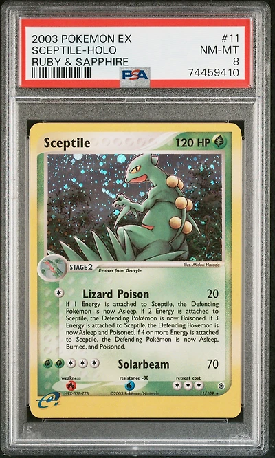 2003 Pokemon Ex Ruby & Sapphire 11 Sceptile-holo PSA 8