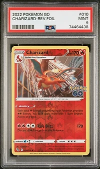 2022 Pokemon Go 010 Charizard-reverse Foil PSA 9