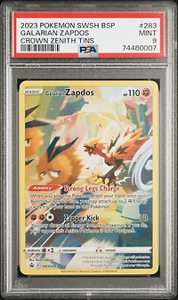 2023 Pokemon Swsh Black Star Promo 283 Galarian Zapdos Crown Zenith Tin PSA