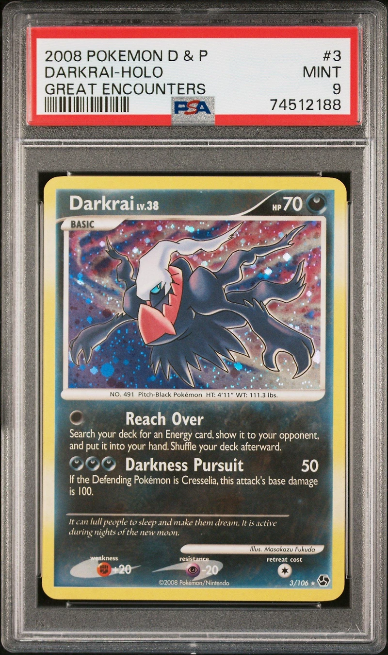 2008 Pokemon Diamond & Pearl Great Encounters 3 Darkrai-holo PSA 9