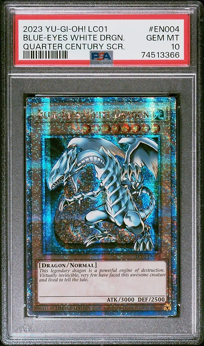 2023 Yu-gi-oh! Lc01-legendary Collection: 25th Anniversary Edition En004 Blue-eyes White Dragon Quarter Century Secret Rare PSA