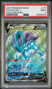 2021 Pokemon Sword & Shield Evolving Skies 173 Full Art/suicune V PSA