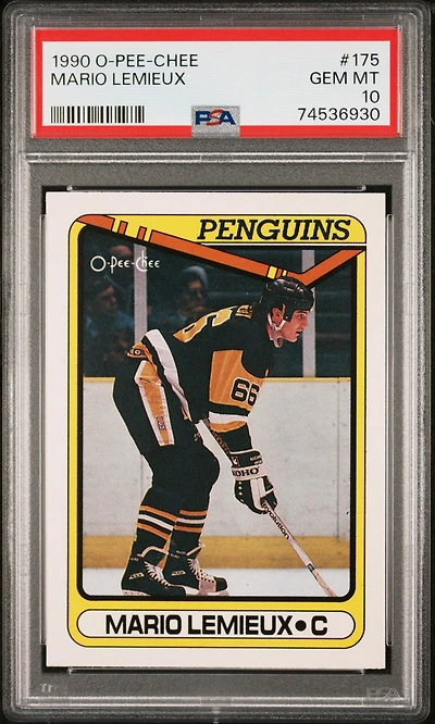 1990 O-pee-chee 175 Mario Lemieux PSA 10