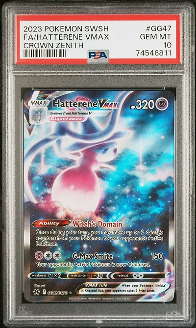 2023 Pokemon Sword And Shield Crown Zenith Gg47 Fa/hatterene Vmax PSA 10