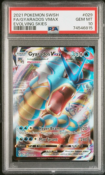 2021 Pokemon Sword & Shield Evolving Skies 029 Fa/gyarados Vmax PSA 10