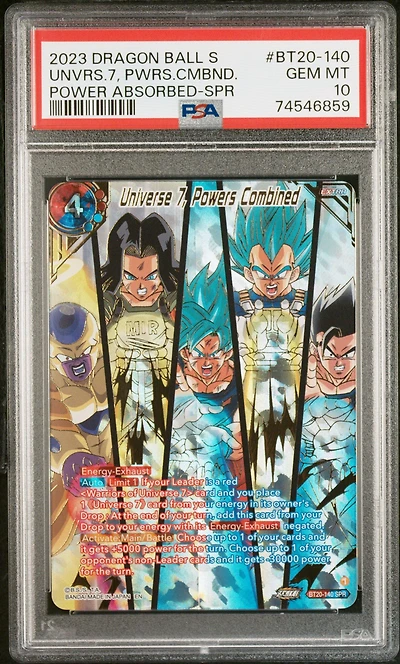 2023 Dragon Ball Super Card Game Series 20 Power Absorbed Bt20-140 U7, Powers Combined PSA 10