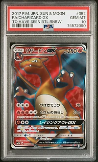 2017 Pokemon Japanese Sun & Moon To Have Seen The Battle Rainbow 052 Full Art/charizard Gx PSA