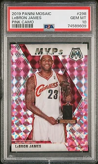 2019 Panini Mosaic 298 Lebron James Pink Camo PSA 10