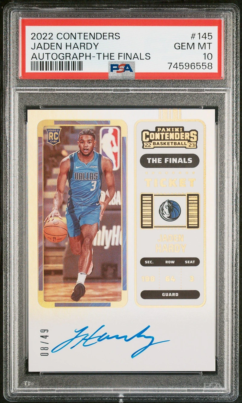 2022 Panini Contenders 145 Jaden Hardy Autograph-the Finals PSA 10