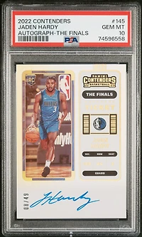 2022 Panini Contenders 145 Jaden Hardy Autograph-the Finals PSA 10