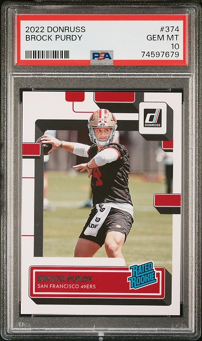 2022 Panini Donruss 374 Brock Purdy PSA