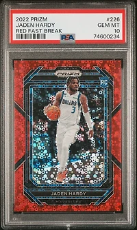2022 Panini Prizm 226 Jaden Hardy Red Fast Break PSA 10