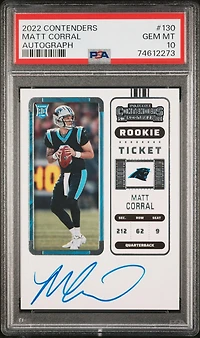 2022 Panini Contenders 130 Matt Corral Autograph PSA 10
