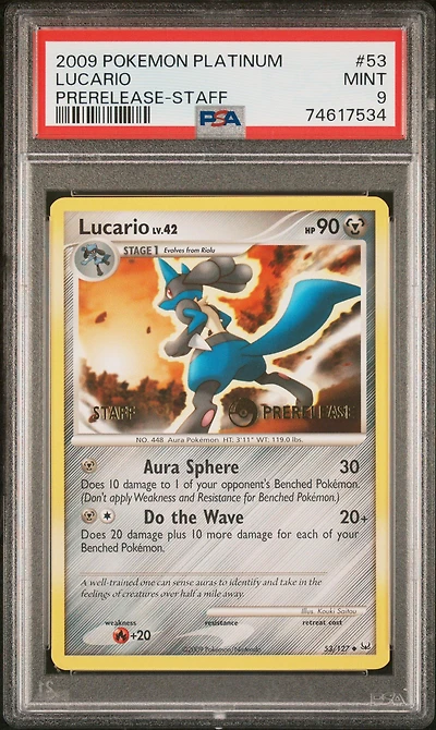 2009 Pokemon Platinum 53 Lucario PSA 9