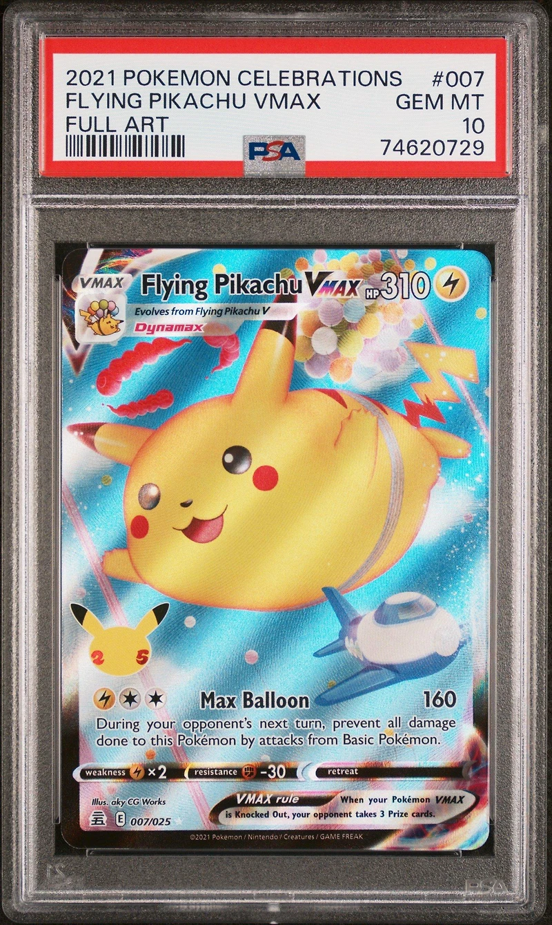 2021 Pokemon Celebrations 007 Flying Pikachu Vmax PSA 10