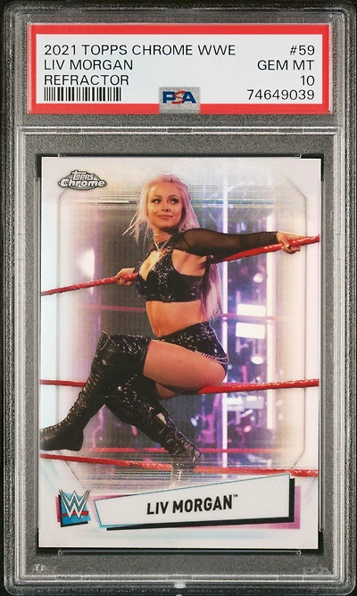 2021 Topps Chrome Wwe 59 Liv Morgan Refractor PSA 10