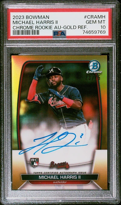 2023 Bowman Chrome Rookie Autographs Cramh Michael Harris Ii PSA 10