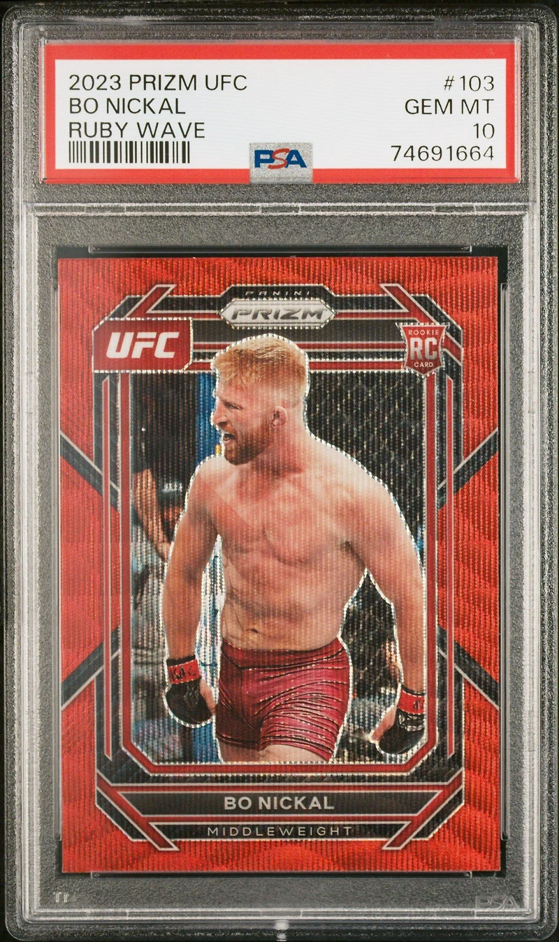 2023 Panini Prizm Ufc 103 Bo Nickal Ruby Wave PSA 10